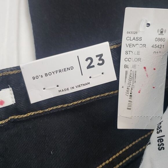 Pacsun Women's 23 Black & Blue Two Tone Paneled Boyfriend Jeans - Picture 11 of 13